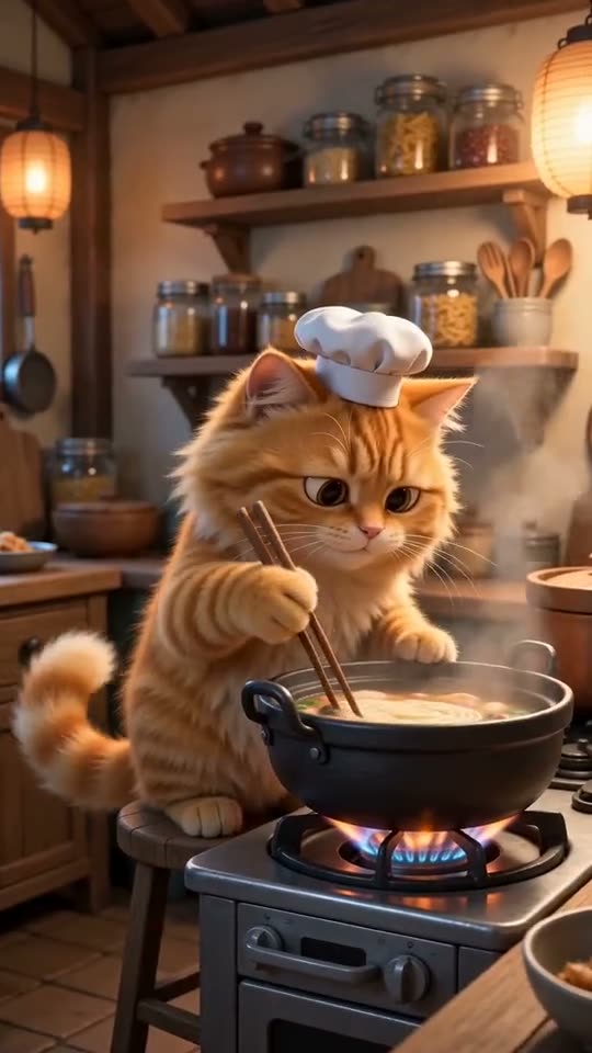 Cat chef makes ramen — Seedance 2.0 Fast
